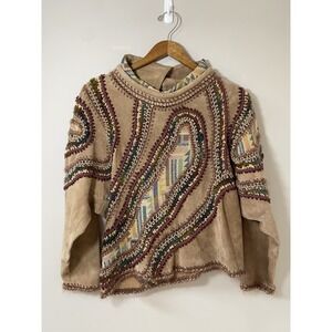 NORMA Canada Top SMALL Handmade Leather Needlepoint Mix Media Avant Garde Jacket